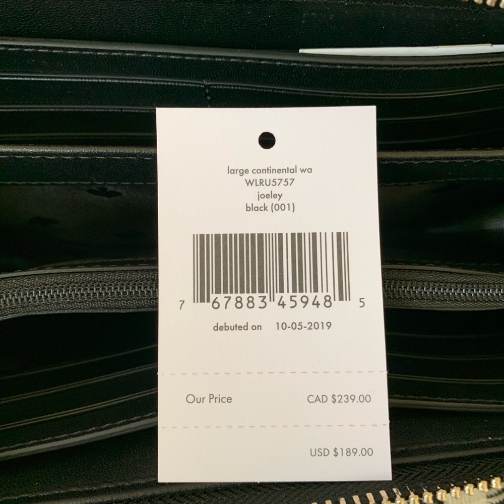 New Kate spade Large continental wallet black - Picture 5 of 6